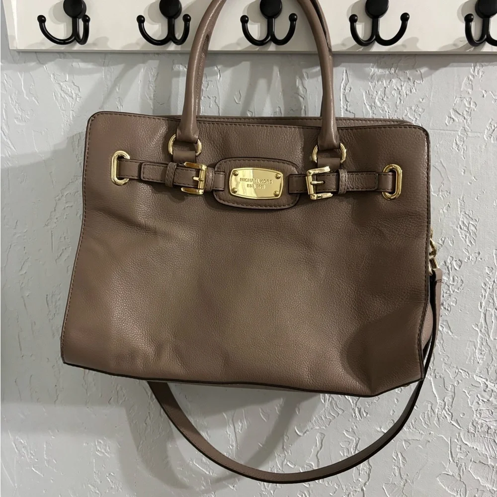 Michael Kors Brown Leather Tote Bag Crossbody Shoulder Purse
